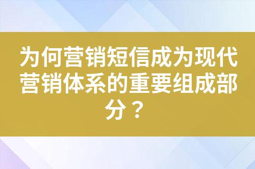 為何營銷短信成為現代營銷體系的重要組成部分？
