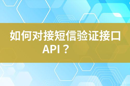 如何對接短信驗(yàn)證接口API?