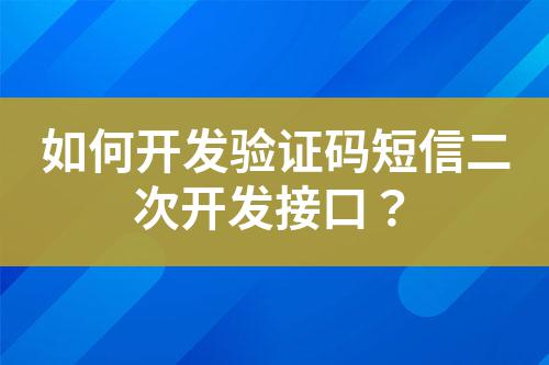 如何開發驗證碼短信二次開發接口？