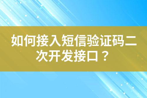 如何接入短信驗(yàn)證碼二次開發(fā)接口?