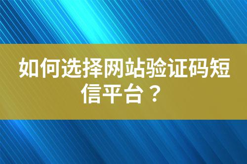 如何選擇網(wǎng)站驗(yàn)證碼短信平臺(tái)?