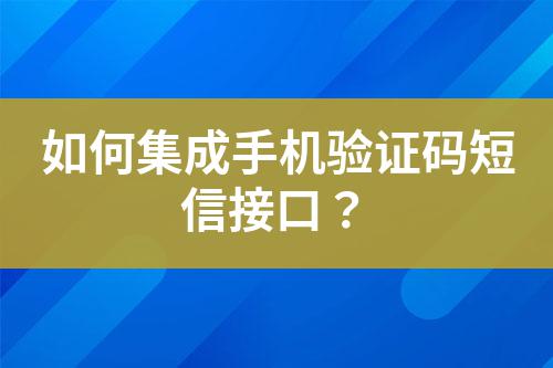 如何集成手機驗證碼短信接口?