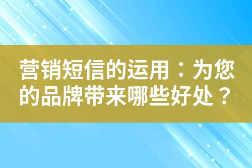 營(yíng)銷短信的運(yùn)用：為您的品牌帶來(lái)哪些好處？