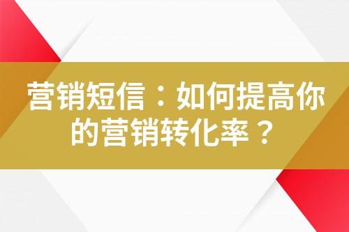 營銷短信:如何提高你的營銷轉化率?