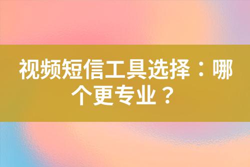 視頻短信工具選擇:哪個更專業?