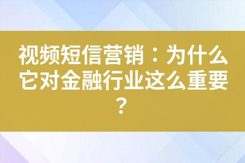 視頻短信營銷：為什么它對金融行業這么重要？